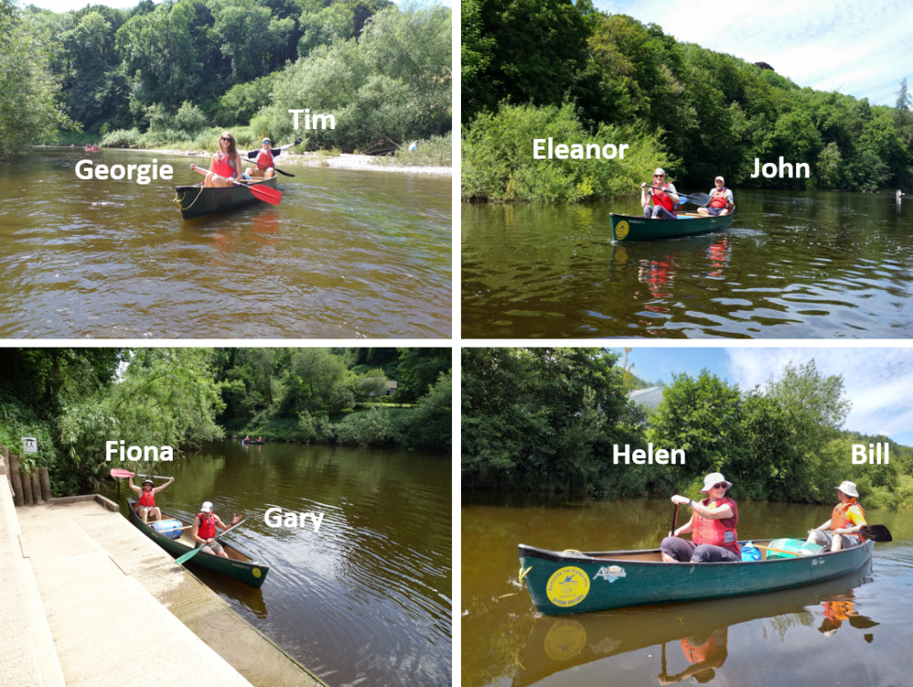 Merlin team in canoes on River Wye