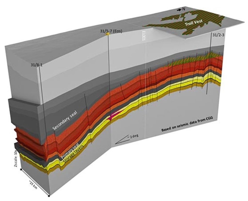 Subsurface schematic through the Eos CO2 confirmation well.